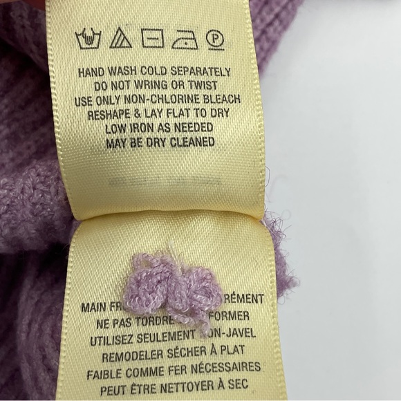 Anthropologie MOTH NWOT Freeport Tie Front Sweater Lavender Purple V Neck XS - Picture 15 of 16